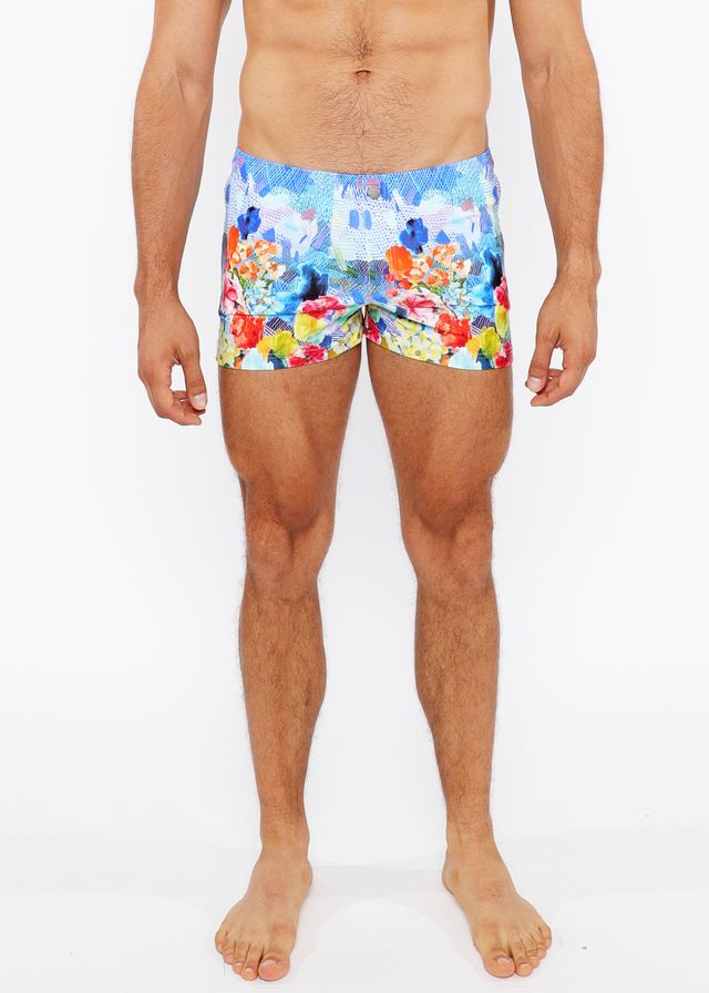 BAÑADOR CON ESTAMPADO FLORAL ABSTRACTO