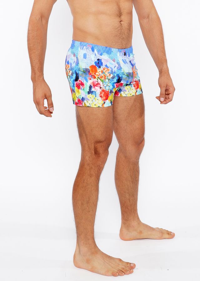 BAÑADOR CON ESTAMPADO FLORAL ABSTRACTO