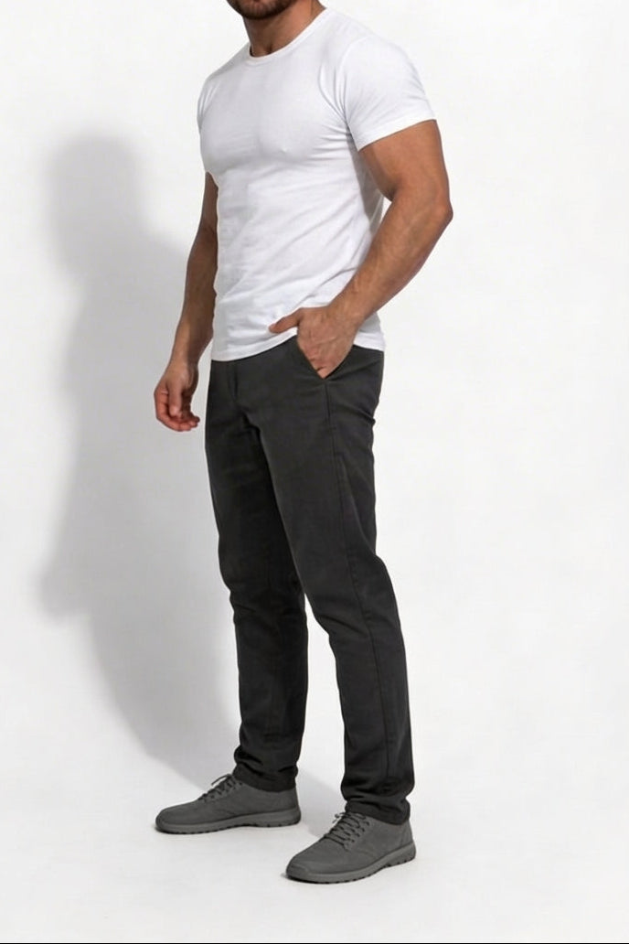 Jed North Men's Men's Fitted Chino Pants - Dark Gray
