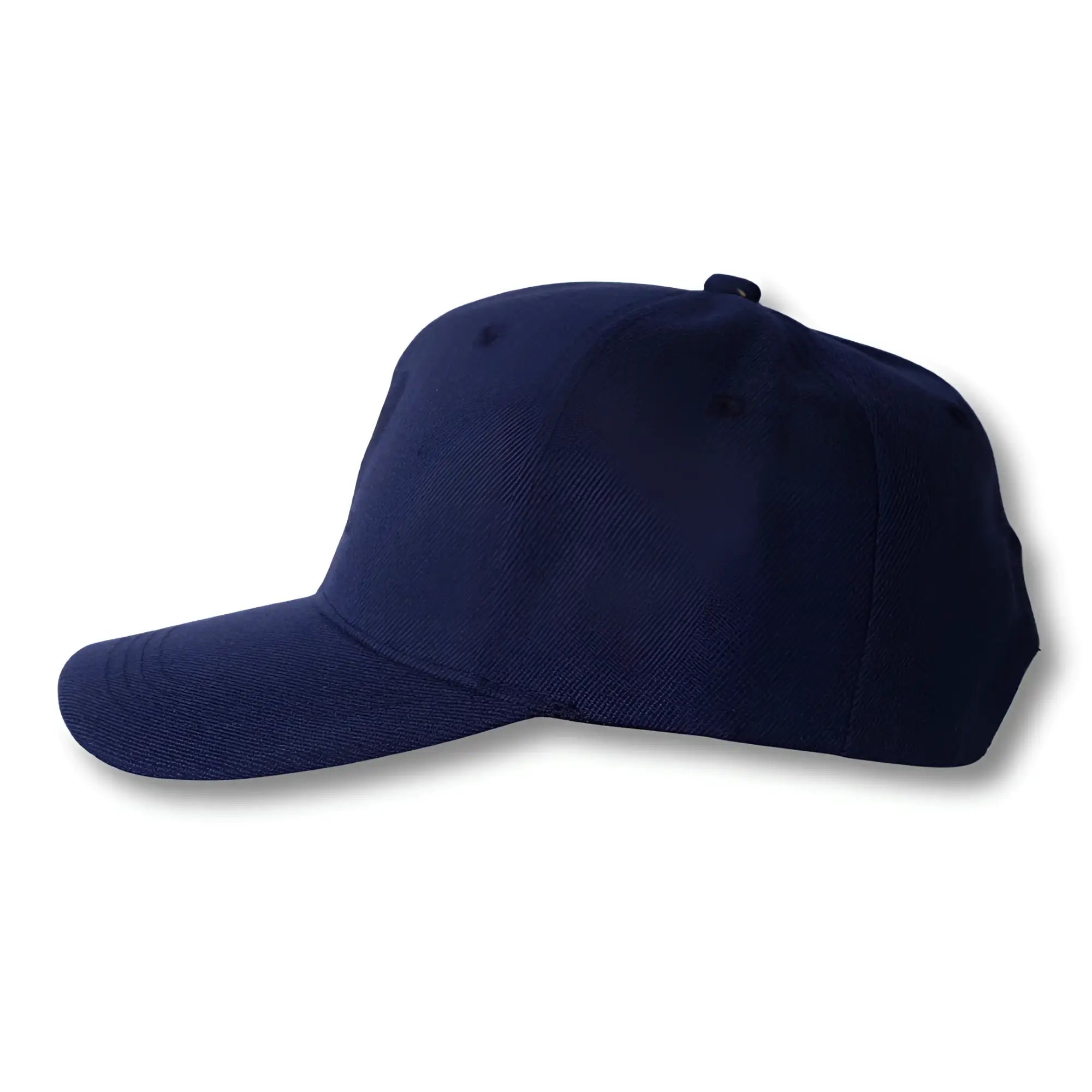 Navy blue baseball hat with structured crown curved brim and stealth CA-RIO-CA logo embroidered on front