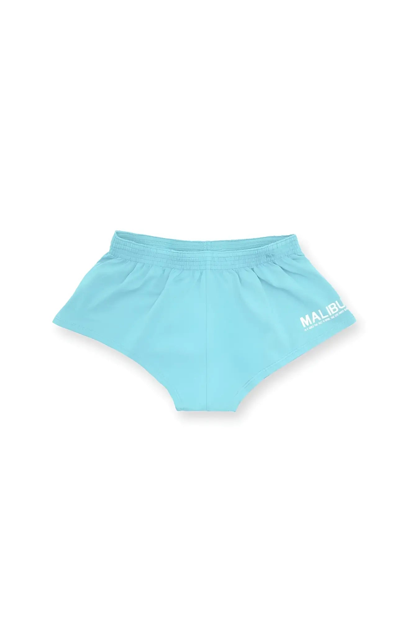 Light blue malibu stretch-it 2 inch short shorts with soft stretchy fabric and elastic waistband in electric blue