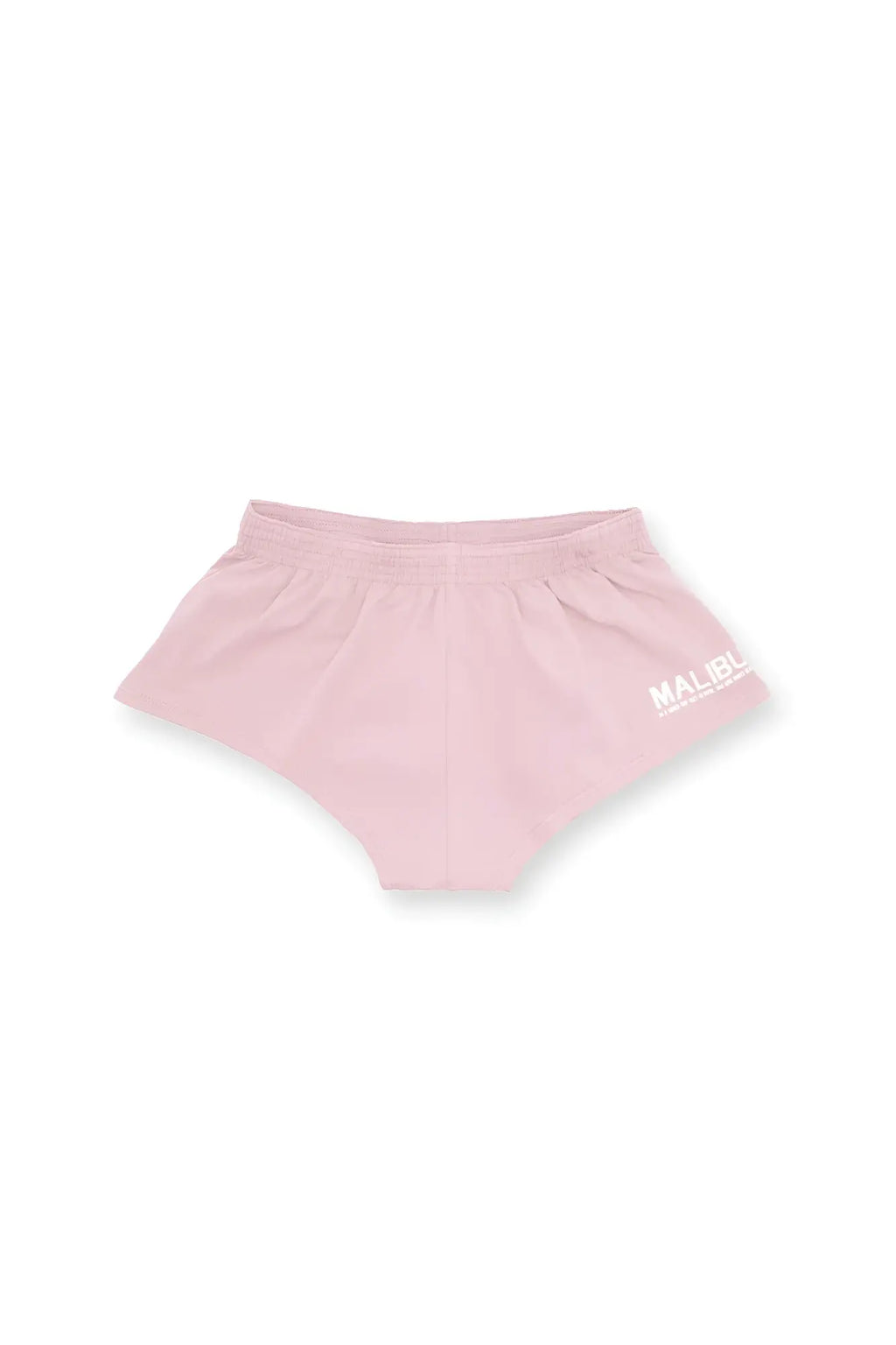 Stretch-it 2 inch nude pink shorts by Pink malibu with soft elastic waistband and subtle white side logo