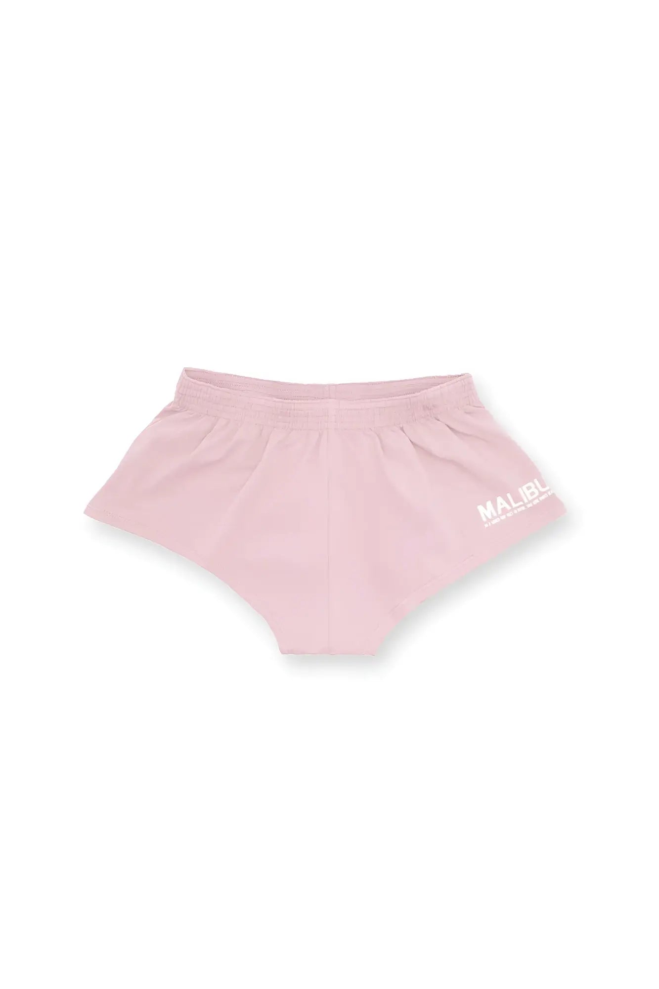 Stretch-it 2 inch nude pink shorts by Pink malibu with soft elastic waistband and subtle white side logo