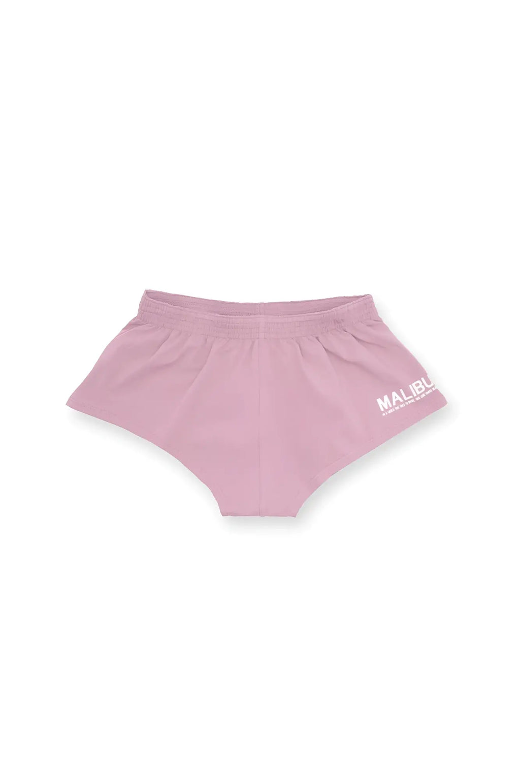 Pink malibu stretch-it 2 inch short shorts raspberry glace womens briefs with soft elastic waistband and white logo on side