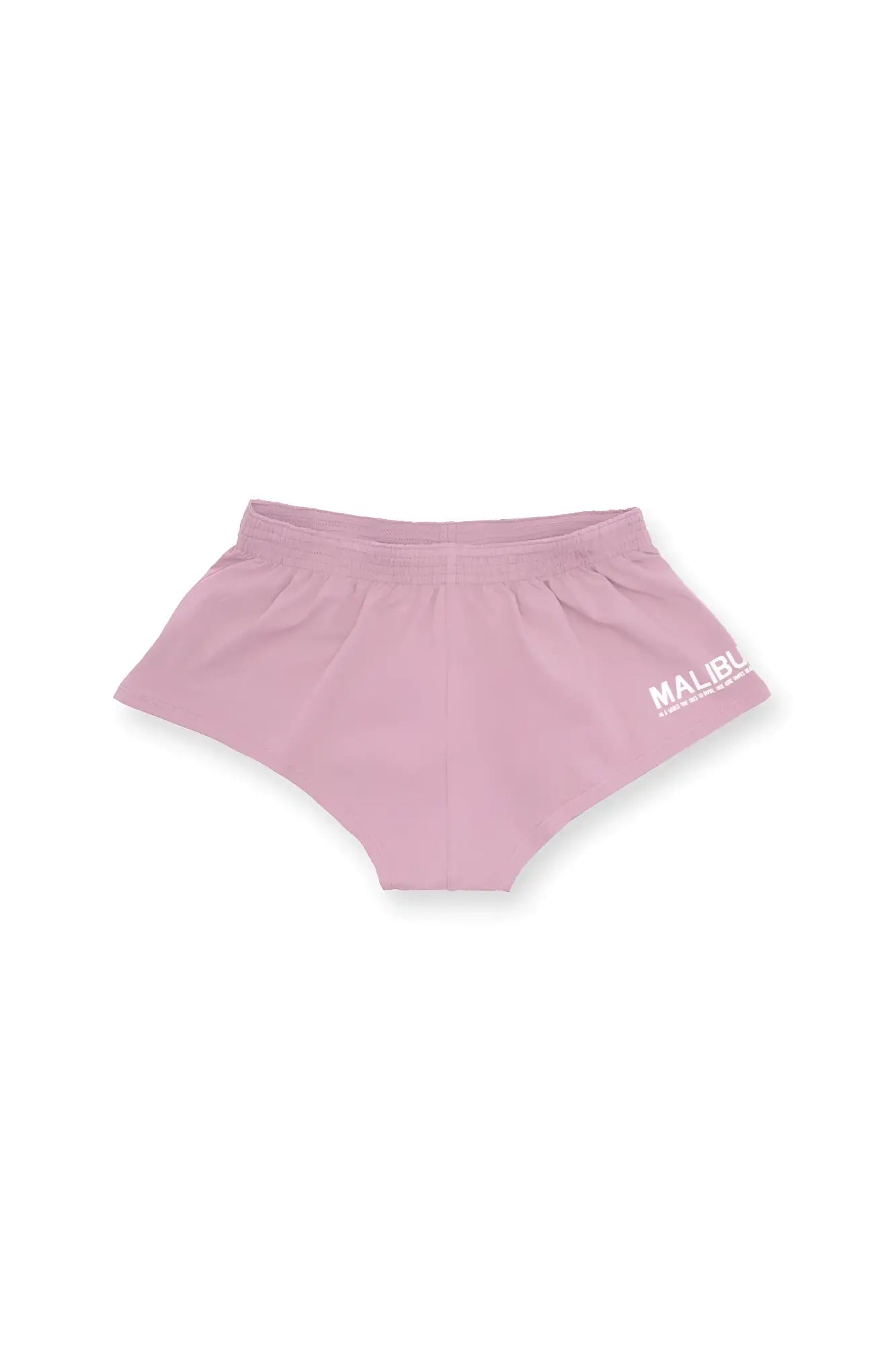 Pink malibu stretch-it 2 inch short shorts raspberry glace womens briefs with soft elastic waistband and white logo on side