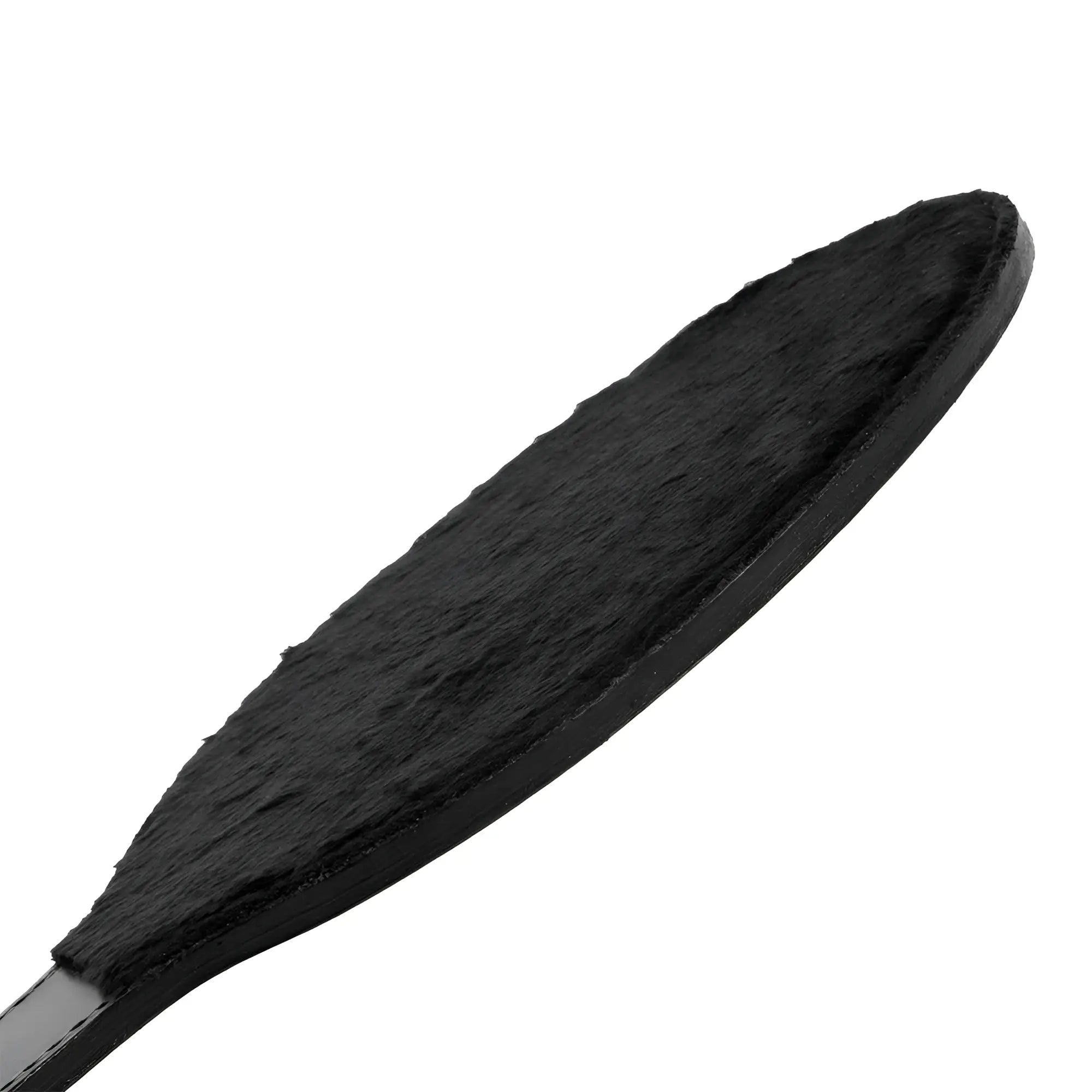 Strict Leather Fur Paddle: A black, oval-shaped paddle with a soft, fur-textured face and leather trim.