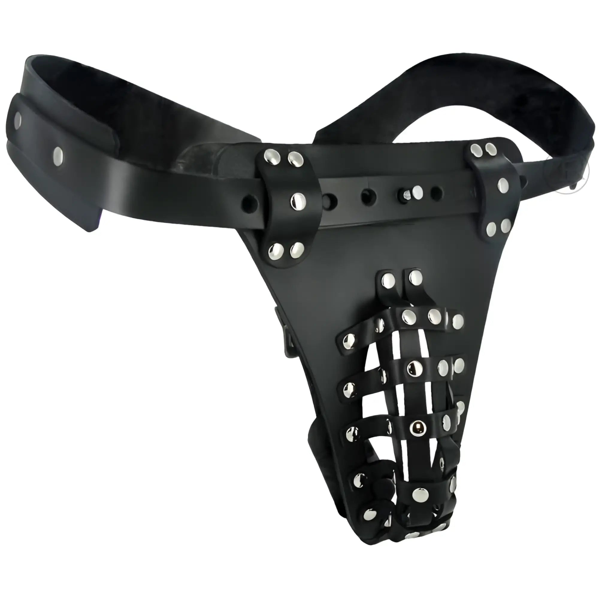 Strict Leather Leather Male Chastity Belt with Anal Plug Harness