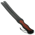 Strict Leather Scottish Tawse: a black leather paddle with two long, split ends and a textured brown woven handle.