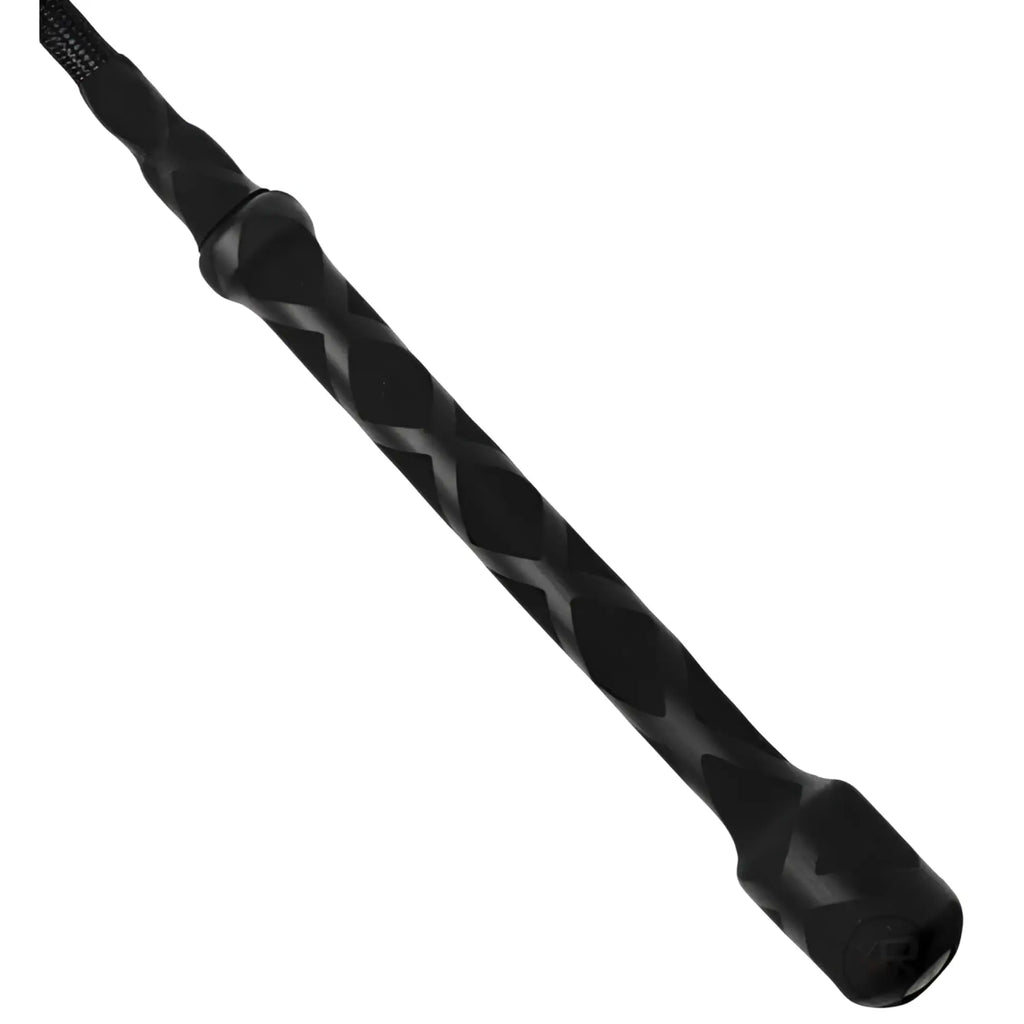 Strict Leather Short Riding Crop: A solid black, textured handle featuring a diamond pattern grip against a white background.