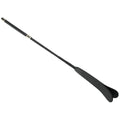 Black leather riding crop with textured grip and silver toned metal ferrule strict leather split crop product image