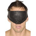 Strict Leather Upper Face Mask in black leather, covering the eyes and nose with a textured, molded design.