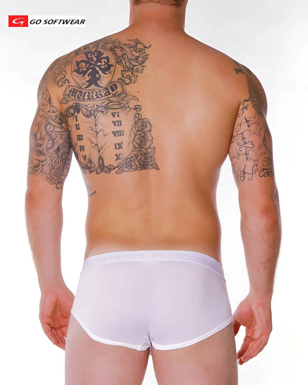 White super padded front pouch briefs from go softwear with a smooth form-fitting design and comfortable fabric