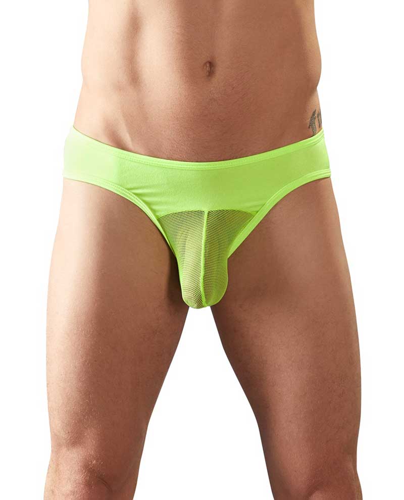 Svenjoyment Mesh Pouch Jock Bikini Jock Strap Underwear Neon Yellow 2120348 Size S