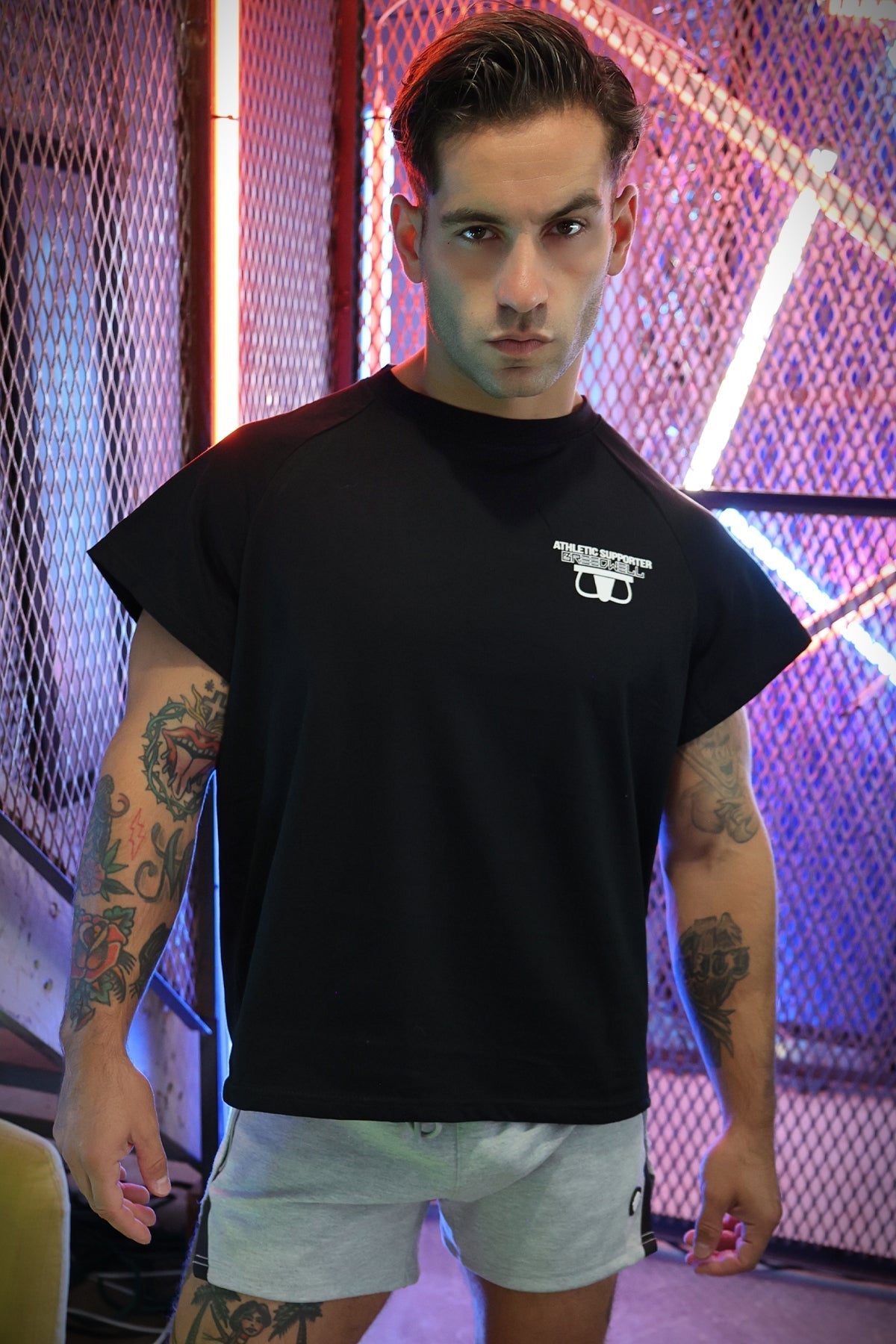 Breedwell Gay Men's Sweat & Sin Raglan Tee