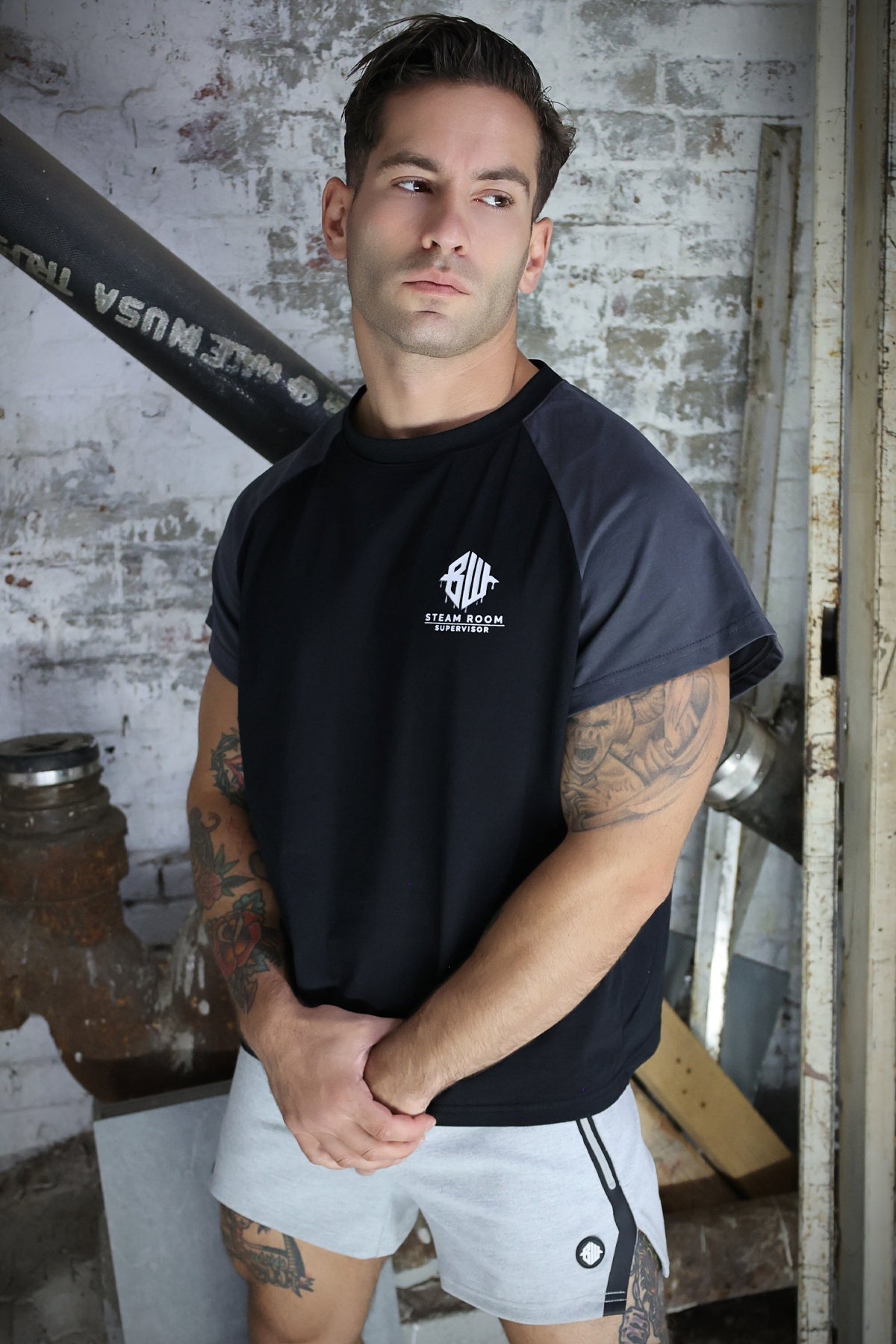 Breedwell Gay Men's Sweat & Sin Raglan Tee