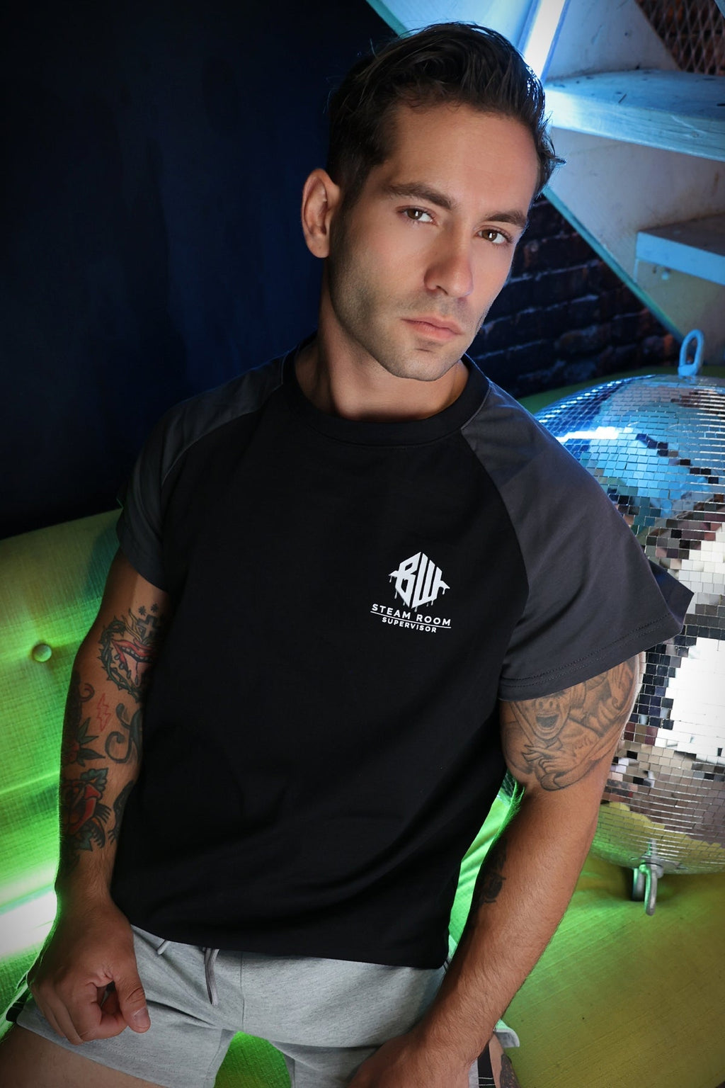 Breedwell Gay Men's Sweat & Sin Raglan Tee