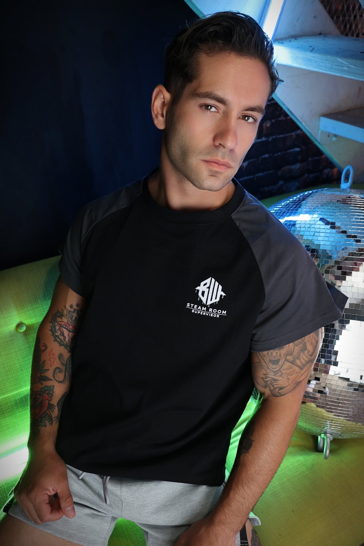 Breedwell Gay Men's Sweat & Sin Raglan Tee