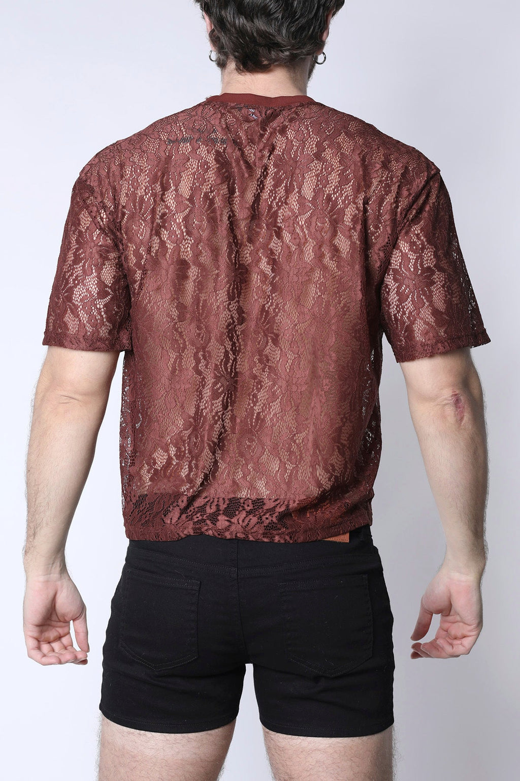 Timoteo Sorrento Lace Cropped Tee - Rust