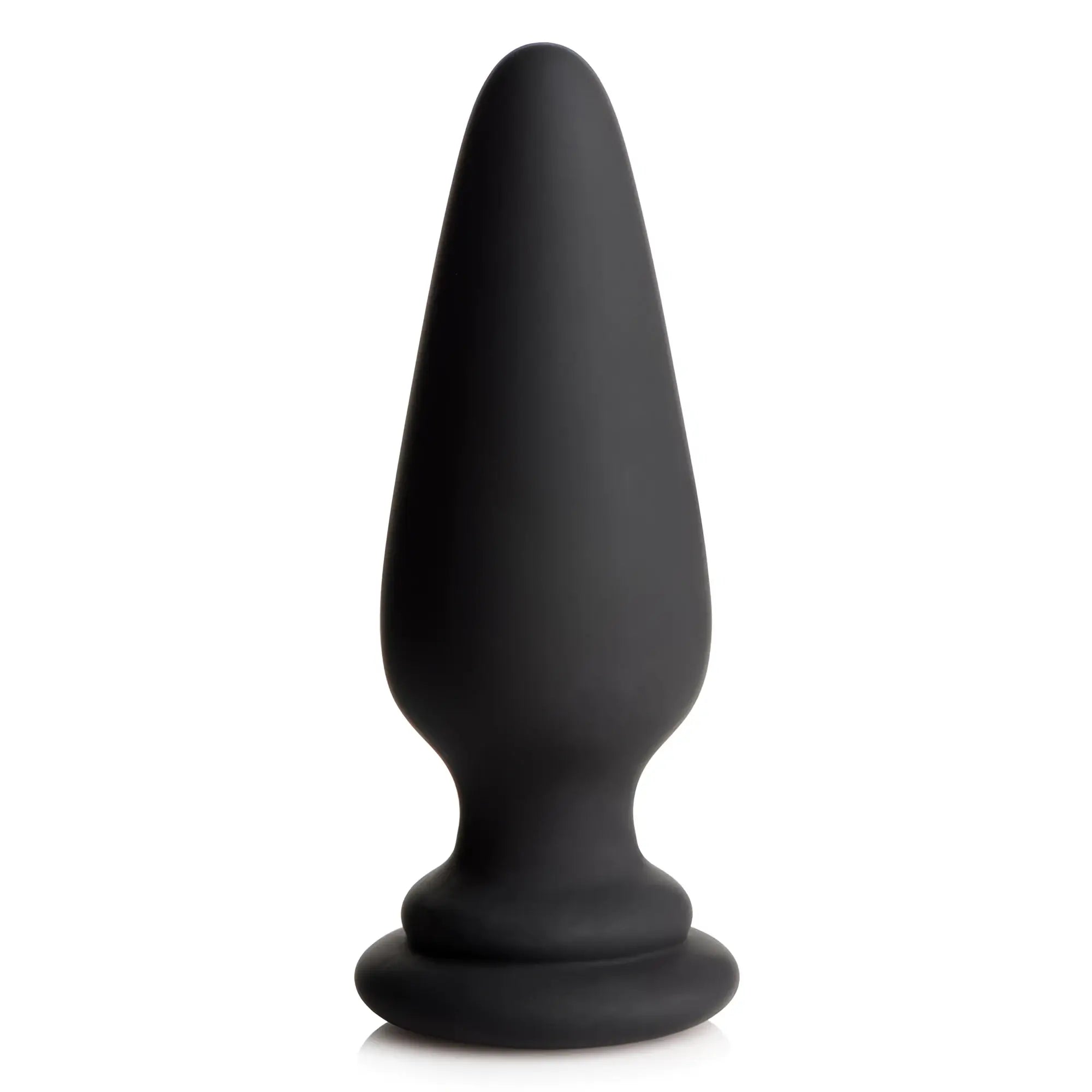 Tailz large matte black anal plug with a tapered tip and a wide, stable base, designed for an interchangeable fox tail.