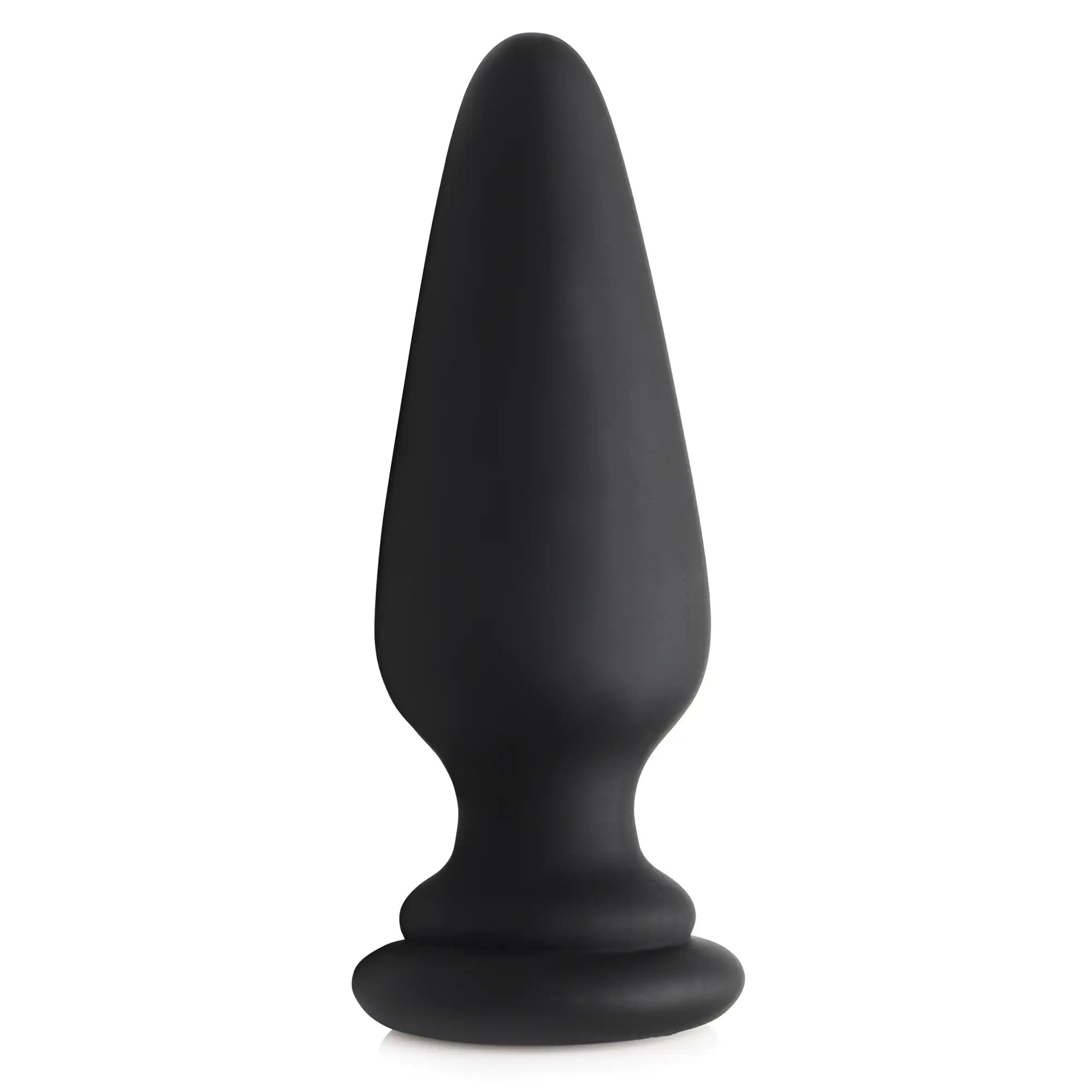 Tailz small black silicone anal plug with a tapered shape, flared base, and attachment point for an interchangeable tail.
