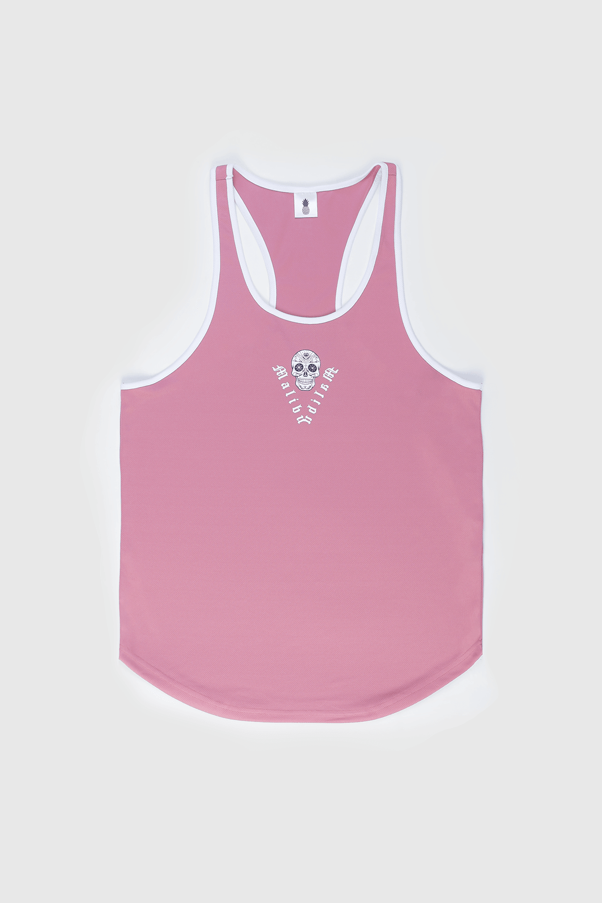 Camiseta sin mangas JJ Gym - Rosa con diseño de calavera