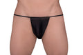 Black mesh thong tartarus mesh thong with thin elastic waistband showcasing front side design