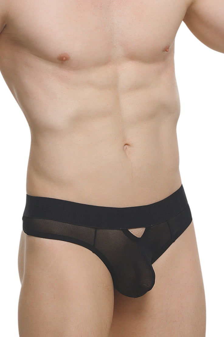 PetitQ Men's Thong Alouis Net Black