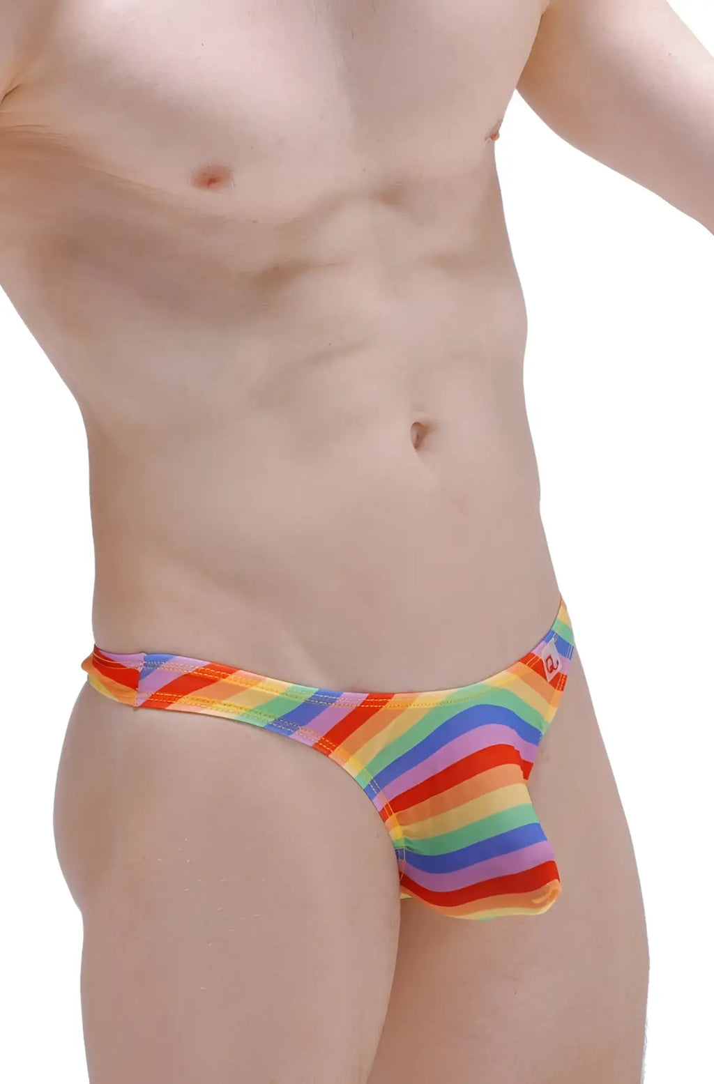 Thong chill net rainbow men’s thong with snug fit and vibrant diagonal rainbow stripes for bold style and comfort