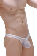 White sheer mesh thong with a single wide elastic waistband from thong dome net white collection