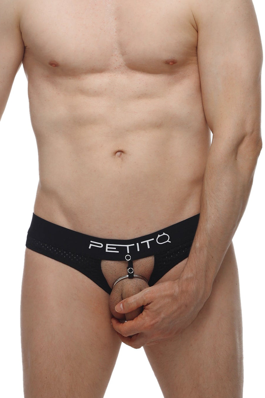 PetitQThong Hole Cockring Bee Black