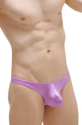 Thong Joe Colline purple metallic briefs with a sleek form-fitting design and small red logo on the waistband