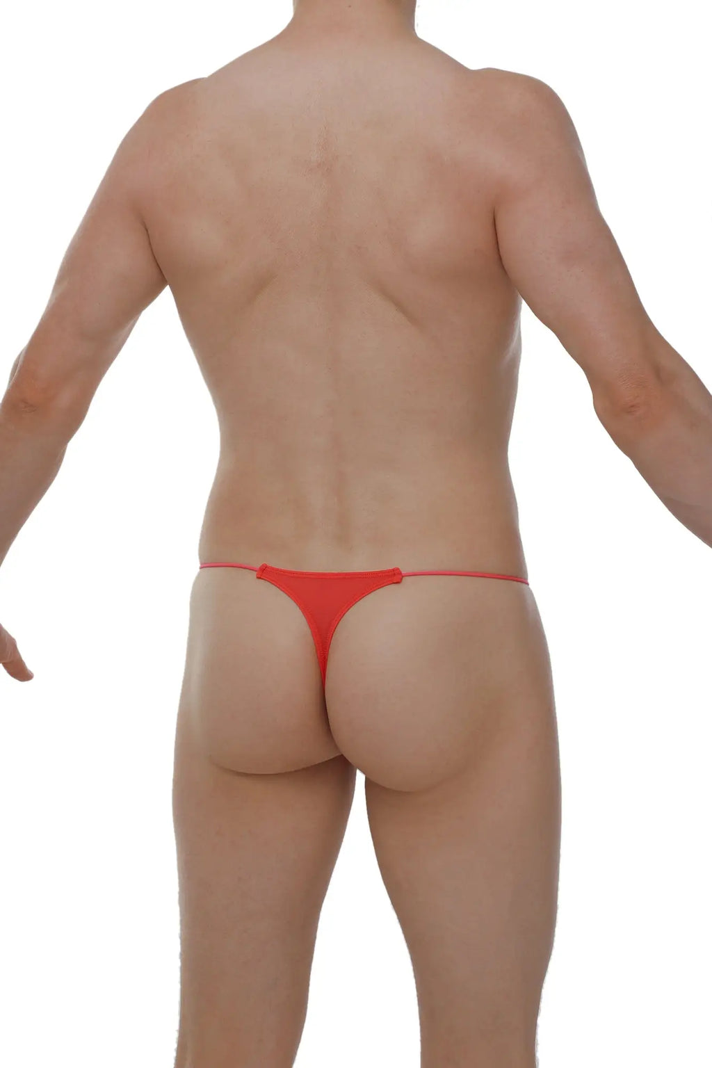 Red thong lolif plum crimson with thin seamless design shown from the back side