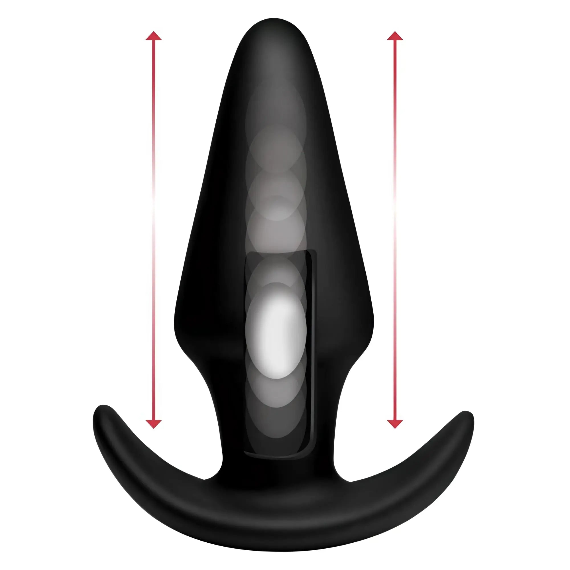 Thump It Kinetic Thumping 7X Large black anal plug with a motion-tracking graphic showing internal movement.