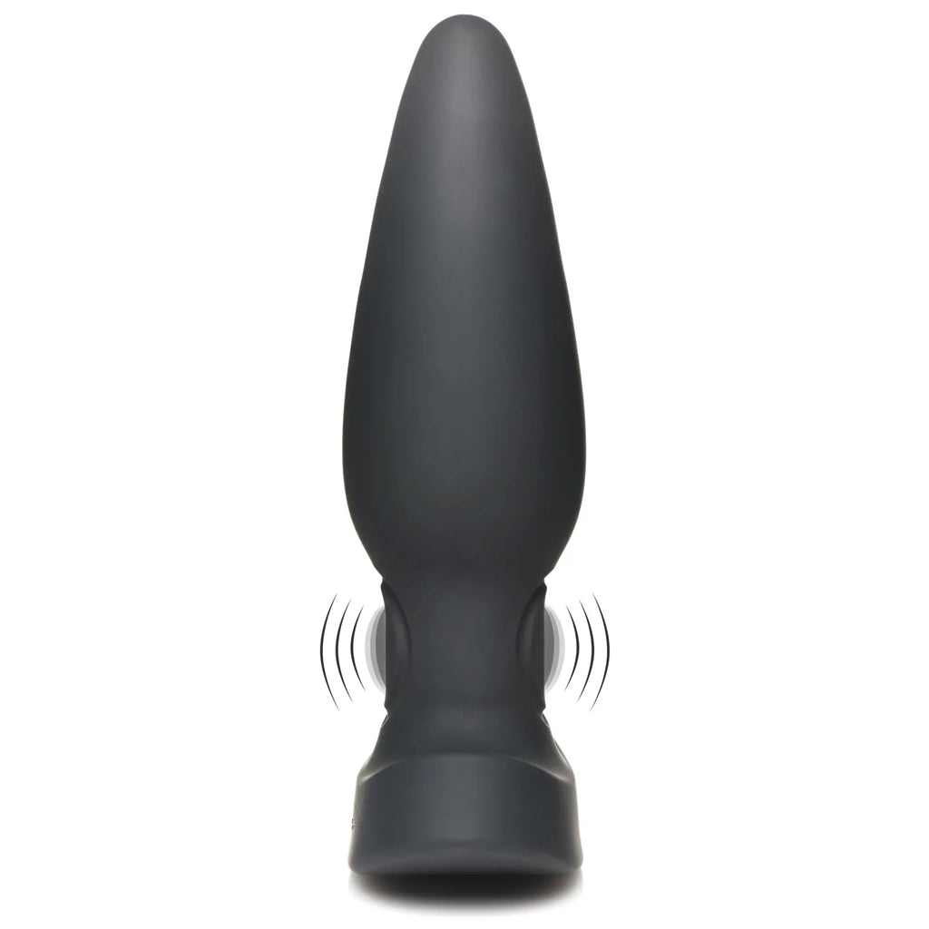 Thunderplugs 25X: A smooth, dark grey, tapered silicone plug with graphic vibration lines indicating motion.
