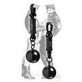 Tom of finland barrel nipple clamps black metallic ball-shaped clamps with polished finish and troll engraving