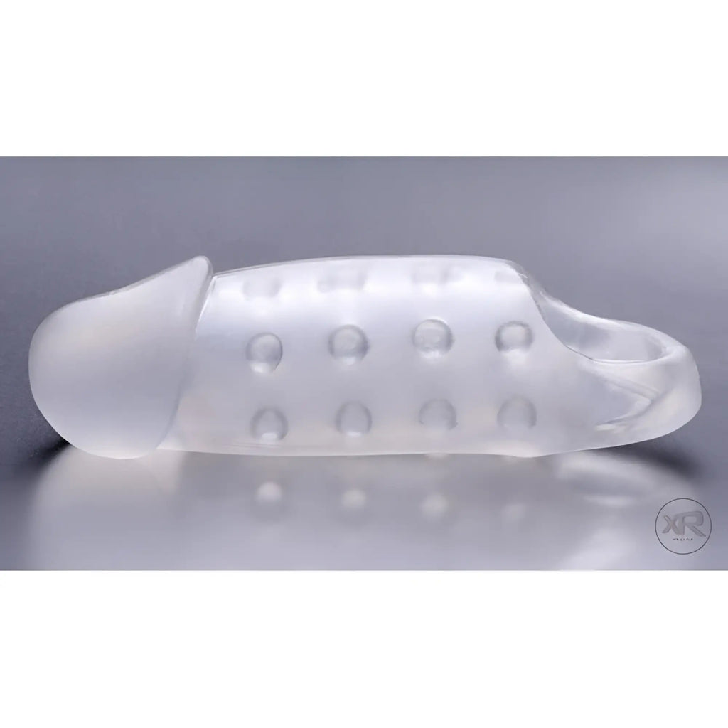 Transparent silicone finger cover with circular indentations from tom of finland clear smooth cock enhancer product