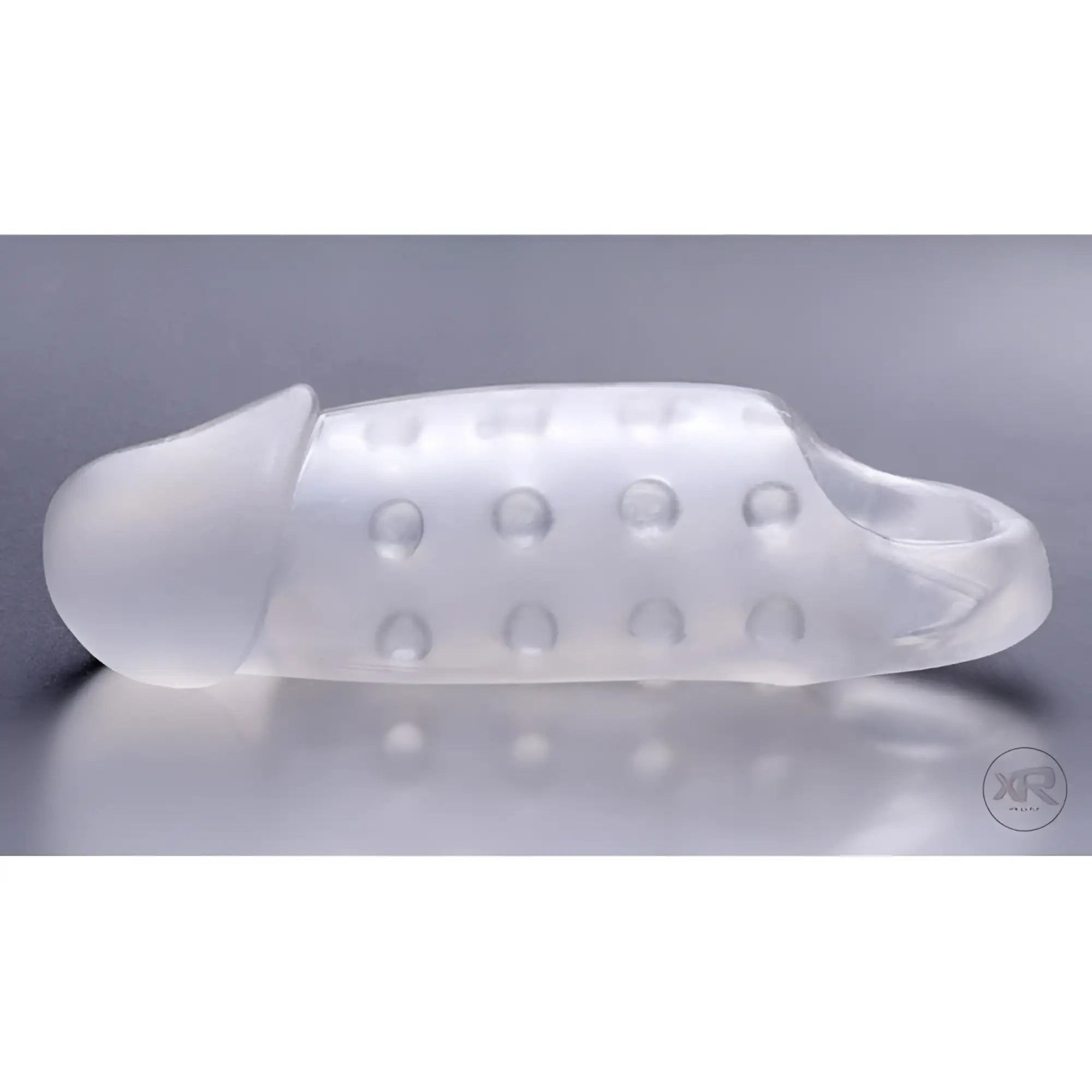 Transparent silicone finger cover with circular indentations from tom of finland clear smooth cock enhancer product