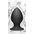 Black silicone tom of finland large anal plug with smooth teardrop shape and wide base for stability
