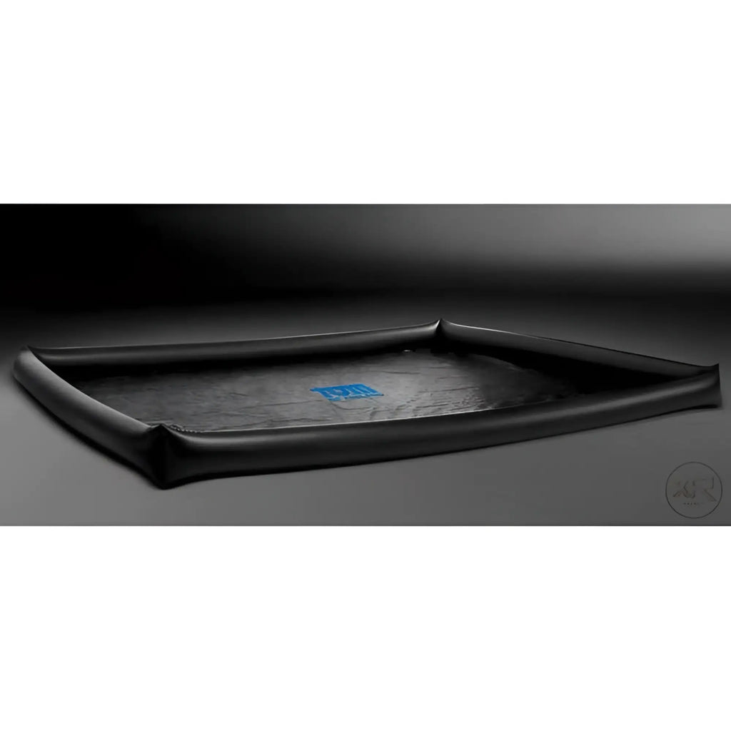 Black Tom of Finland Water Sports Sheet with raised edges and a blue brand logo centered on the glossy surface.