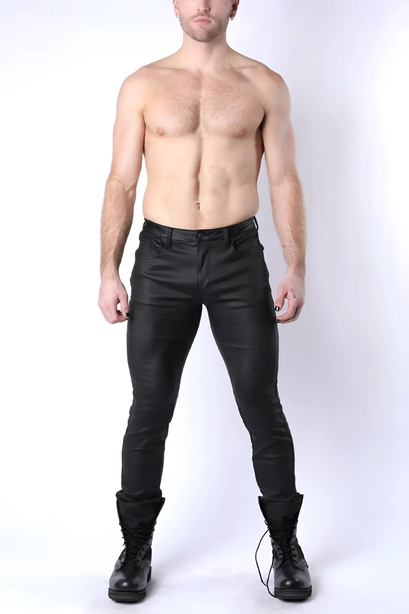 Toro zipper pant black slim-fit faux leather pants with zipper details for a sleek modern look