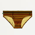 Vibrant striped trancoso superfit sunga men’s designer swimwear with bold orange yellow black bands