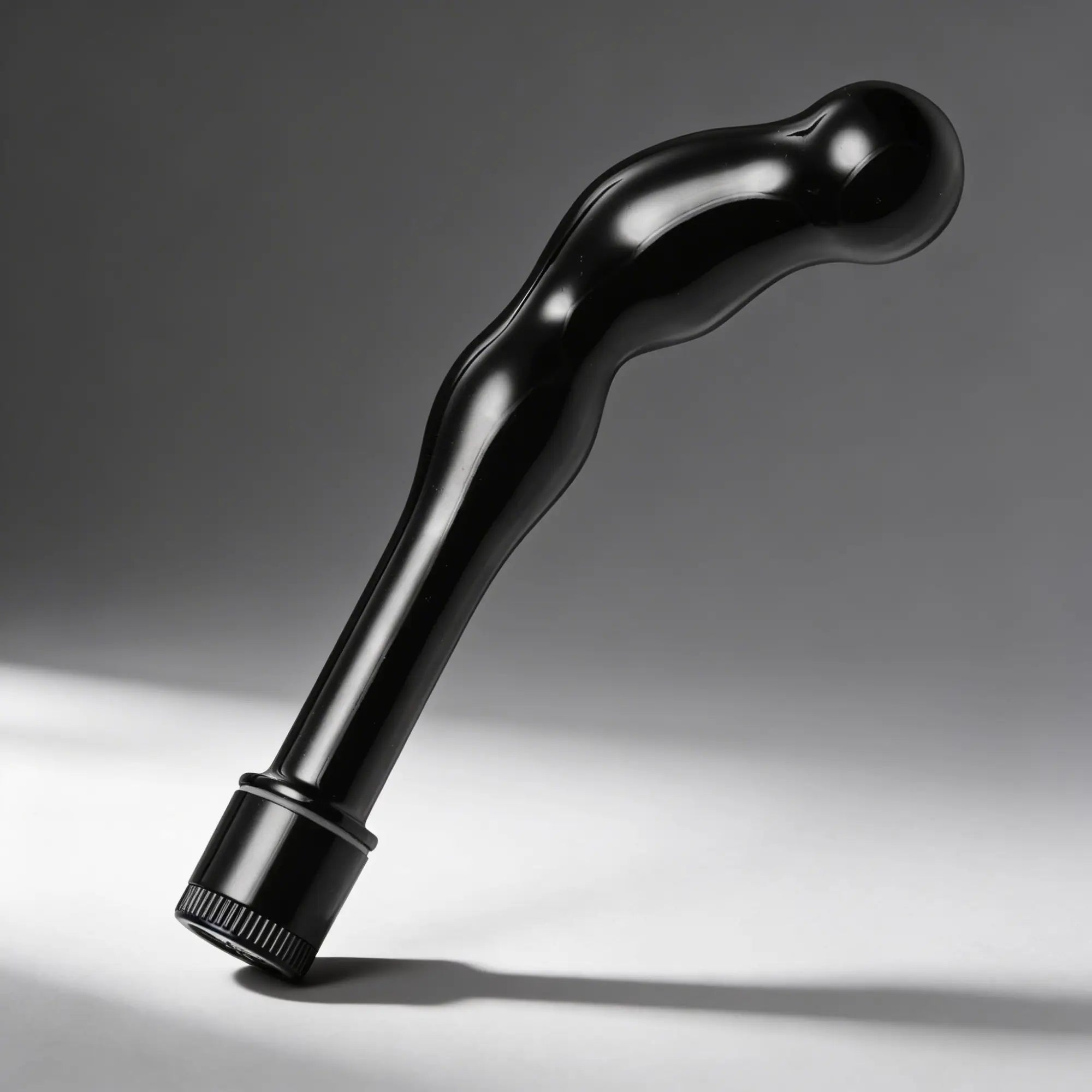 Trinity Men Ergo Prostate Vibe in sleek black, featuring a curved, ergonomic design against a gray background.