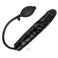 Trinity Men Inflatable Penis: A black, textured inflatable phallic device with an attached manual air pump bulb.