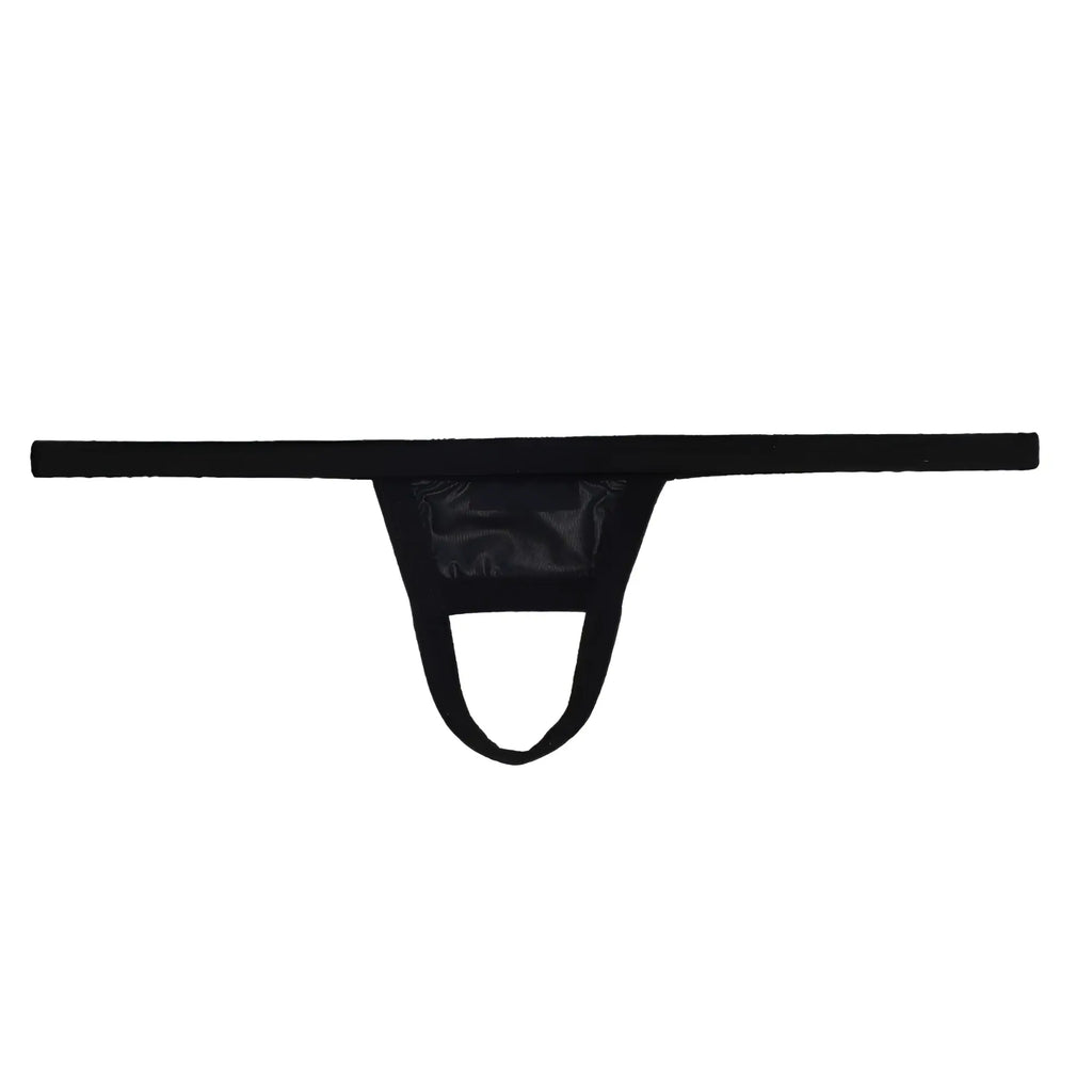 Black thong u-station ball holder u0011-001 with glossy transparent front panel for secure and stylish wear