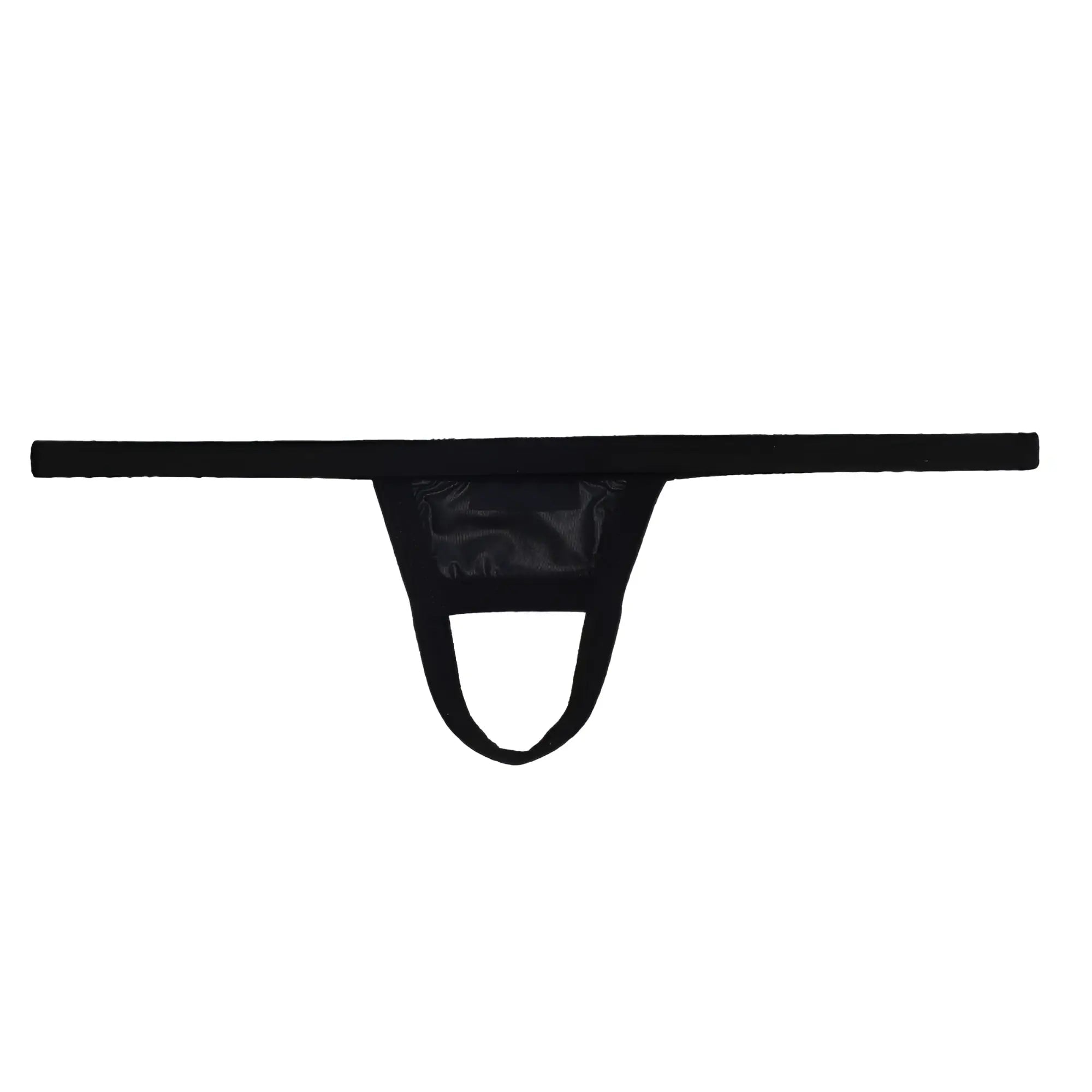 Black thong u-station ball holder u0011-001 with glossy transparent front panel for secure and stylish wear