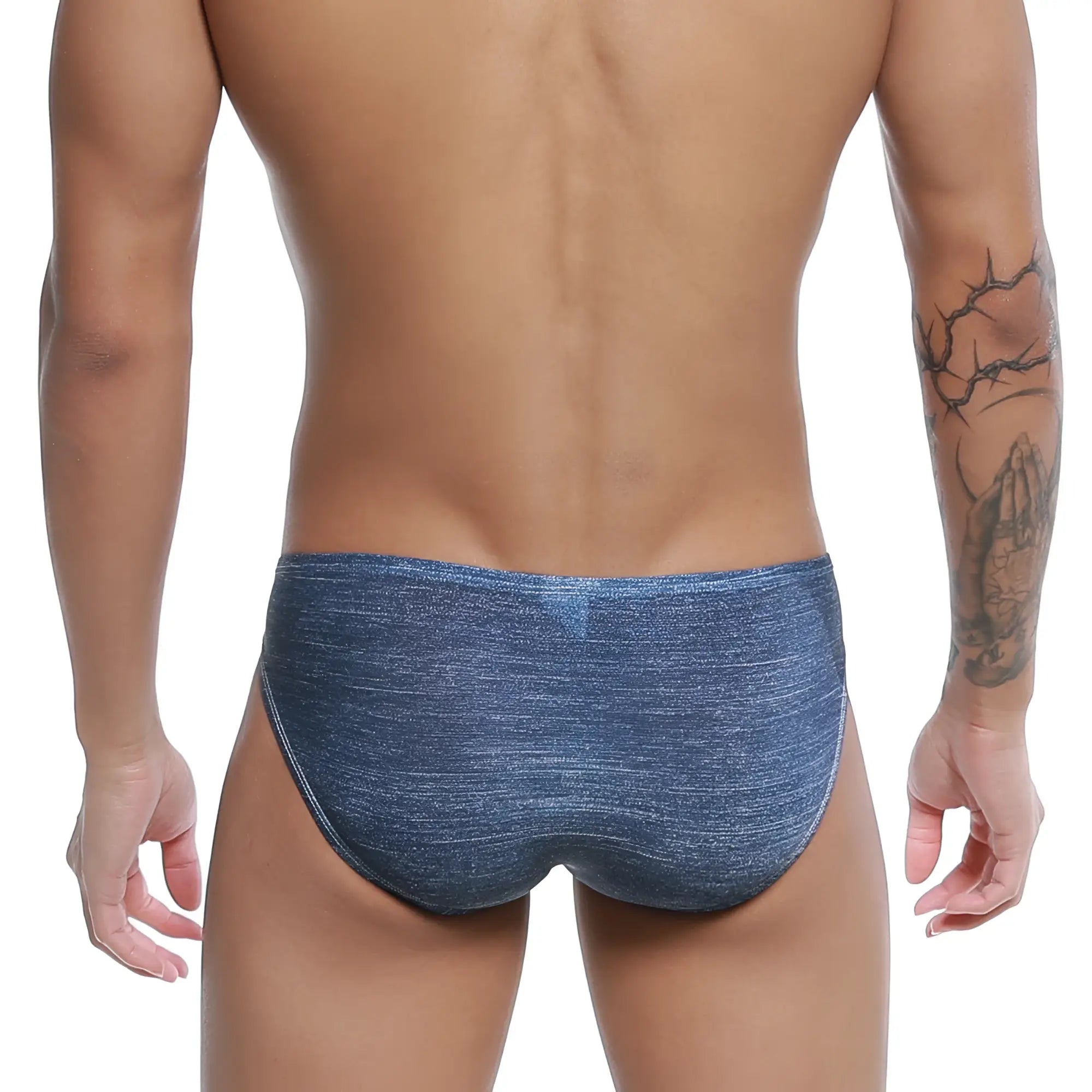 Blue shimmering textured swim trunks from u station denim bikini u0022-462 ideal for beach and pool wear