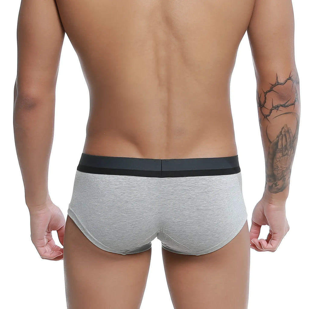 Gray heathered u-station nano boxer brief u0015-020 with solid black waistband for comfortable everyday wear