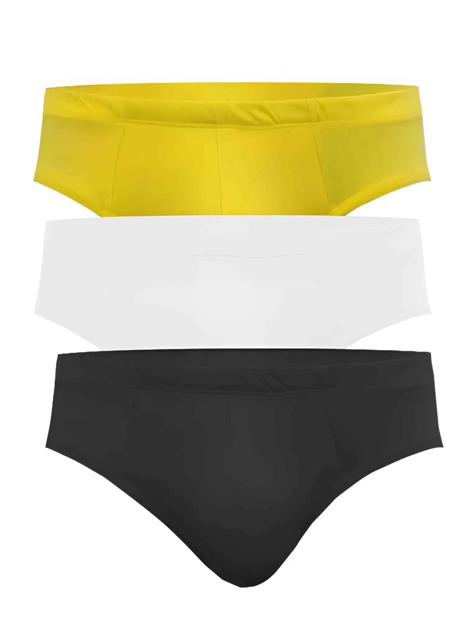 Ug contour basic brief 3-pack featuring vibrant yellow white and black solid-colored comfortable briefs