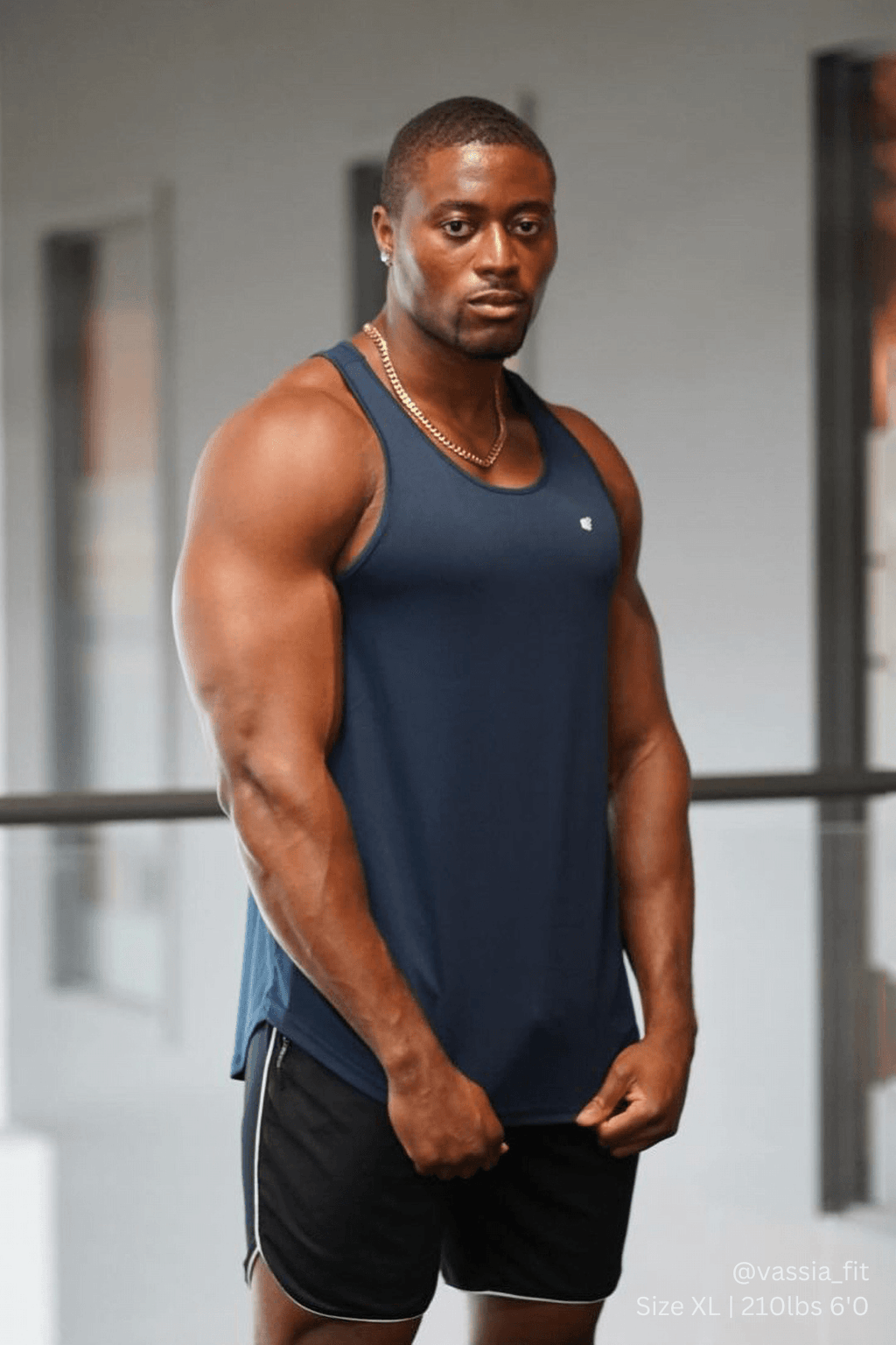 Jed North Fast-Dry Bodybuilding Workout Stringer - Marineblau
