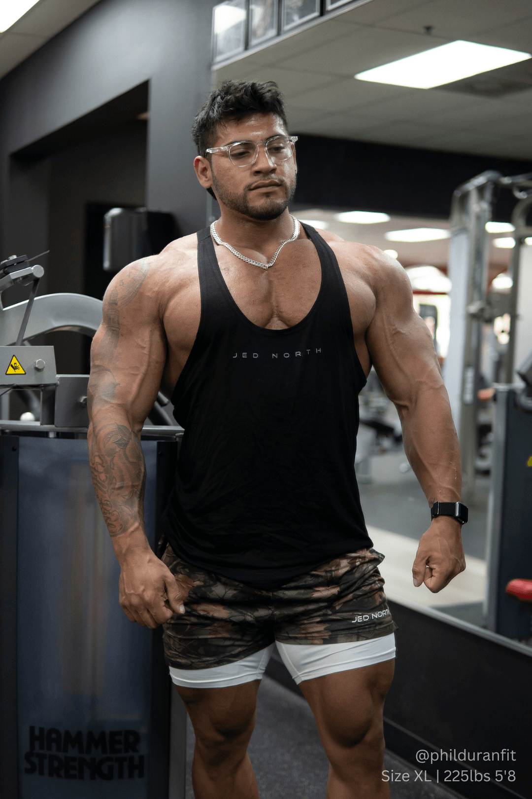Jed North Klassischer Bodybuilding-Racerback-Stringer – Premium Schwarz